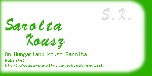 sarolta kousz business card